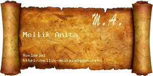Mellik Anita névjegykártya