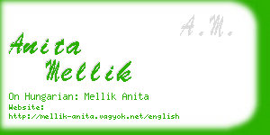 anita mellik business card